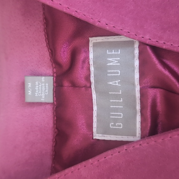 Guillaume Suede Pink Women's Peplum Jacket P2P 20.5 Length 22 - Picture 4 of 4